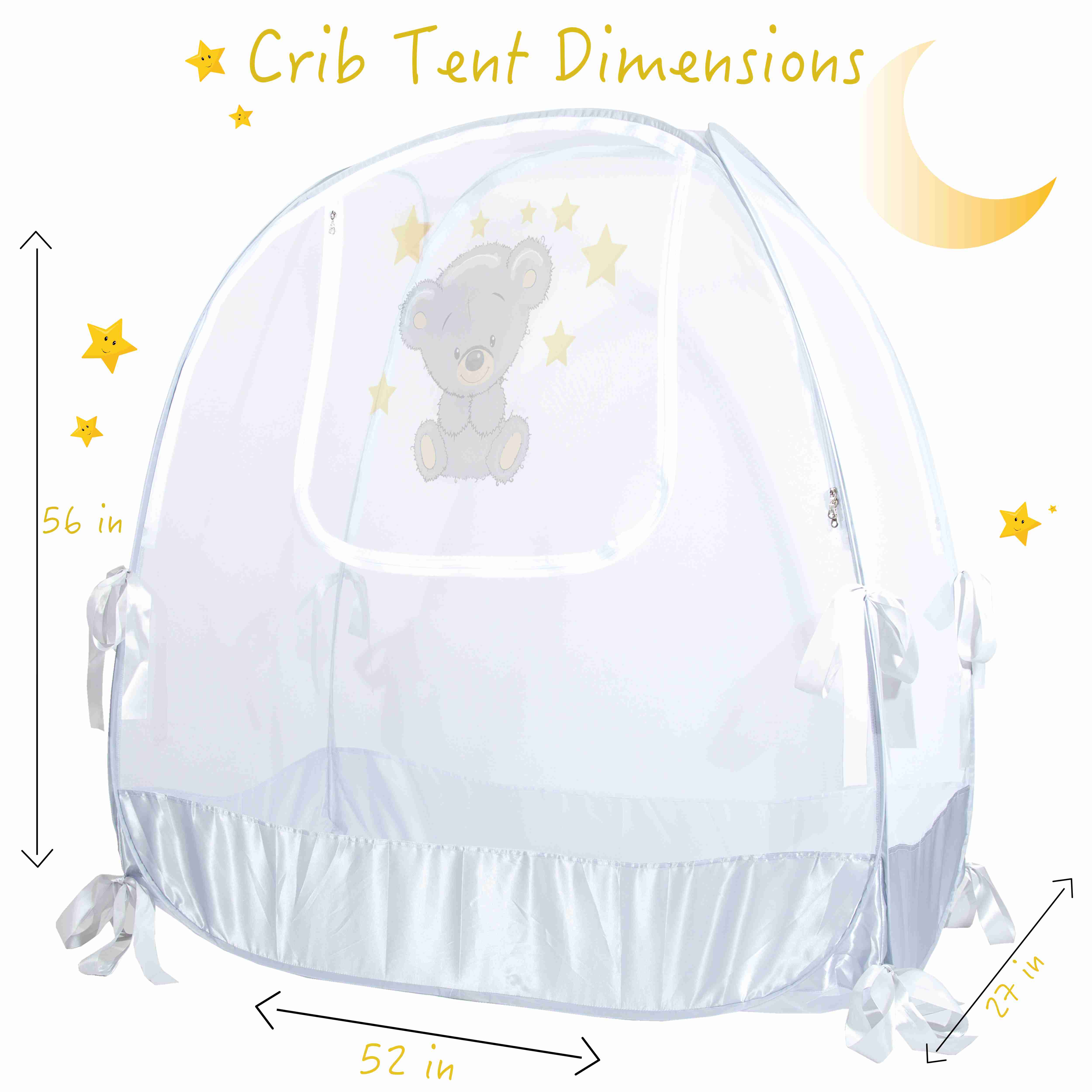 Levicon Baby Safety Pop up Crib Tent Soft Net & Rebaid